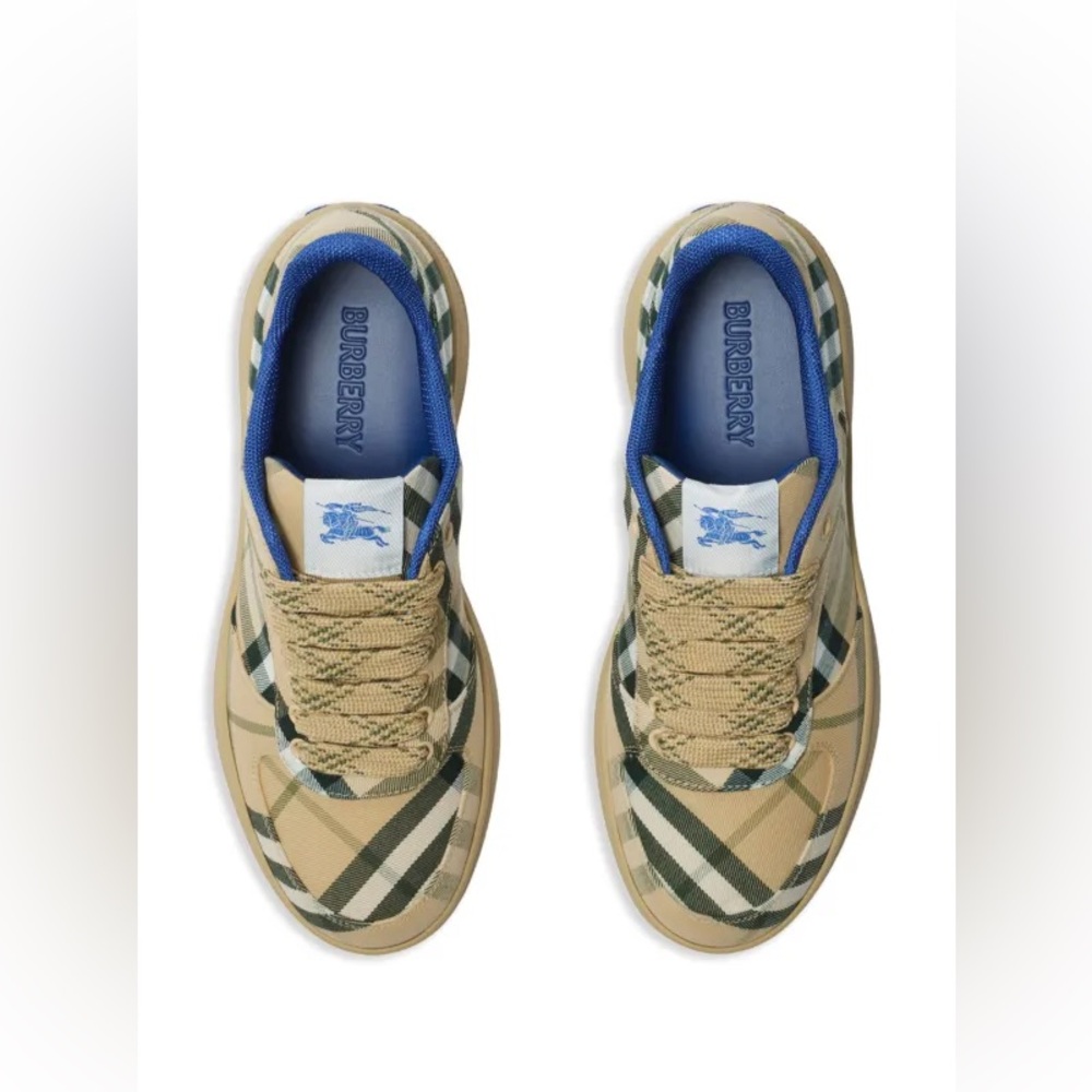 BURBERRY SNEAKERS WOMENS NEW CHECK COTTON SIZE 37.5 for 37 -$750